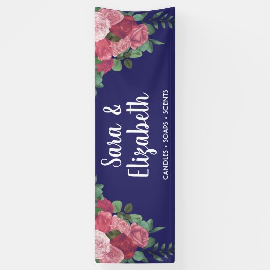 Craft Fair Vendor Booth Bloemen Rozen Spandoek (Verticaal)