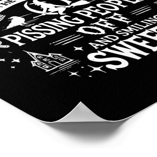 Craft Funny Witch Witchy Spooky Seizoen Gelukkig H Poster (Hoek)