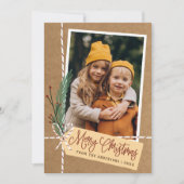 Craft Gift & Bow Merry Kerstfeestdag Foto Feestdagenkaart (Voorkant)