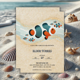 Craft Glitter Clown Fish Nemo Baby shower Kaart