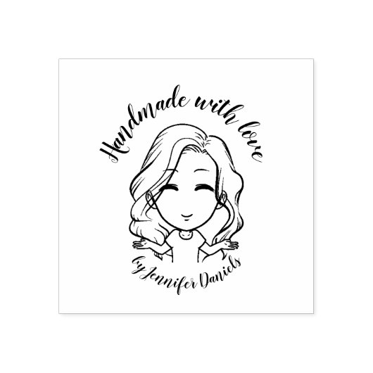 Craft Handgemaakt met liefde, genoemd persoonlijk  Rubberstempel (Afrduk)