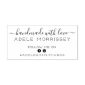 Craft Handmade with Love Social Media Logo Name Rubberstempel (Afrduk)