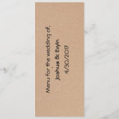 Craft Hearts Skinny Wedding Table Menu (Achterkant)