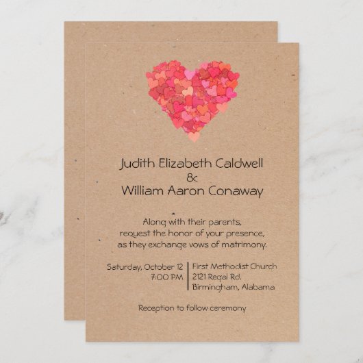 Craft Hearts Weddenschap Kaart (Voorkant / Achterkant)