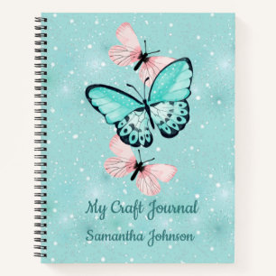 Craft Journal met Butterflies  tekst Notitieboek