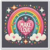 Craft Joy met een kleurrijk regenboogontwerp Sticker (Voorkant)