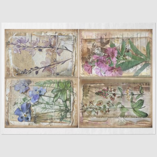 Craft Junk Journal Scrapbook Floral Achtergrond B Tissuepapier (Voorkant)