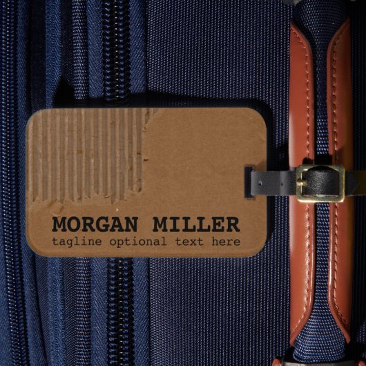 Craft karton gescheurd papier  bagagelabel (Voorkant Insitu 4)