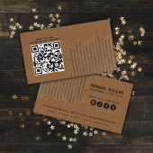 Craft karton gescheurd papier visitekaartje