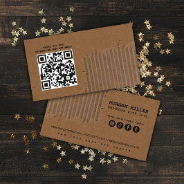 Craft karton gescheurd papier visitekaartje