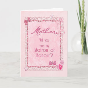 Craft look Matron of Honor uitnodiging voor moeder