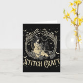 Craft M Witch Halloween Cat Witch Girls Trip  Kaart (Gele Bloem)
