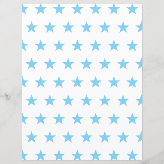 Craft paper - blauwe sterren - baby patroon (Voorkant)