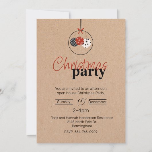 Craft Paper: kerstfeestelijke uitnodiging (Voorkant)