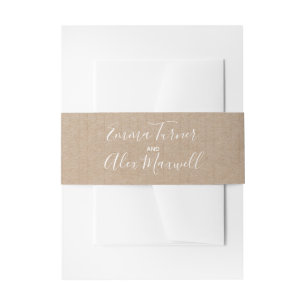 Craft Paper-script Weddenschap Belly Band Uitnodigingen Wikkel