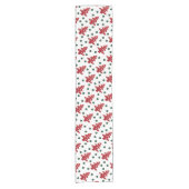 Craft Red Christmas Trees and Buttons Pattern Korte Tafelloper (Voorkant)