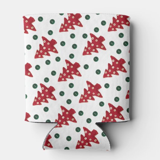 Craft Red kerstbomen Button Baubles Blikjeskoeler (Achterkant)