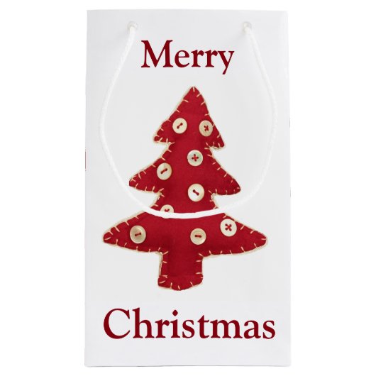 Craft Red kerstbomen Button Baubles Klein Cadeauzakje (Achterkant)