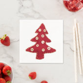 Craft Red kerstbomen Button Baubles Servet (Insitu)