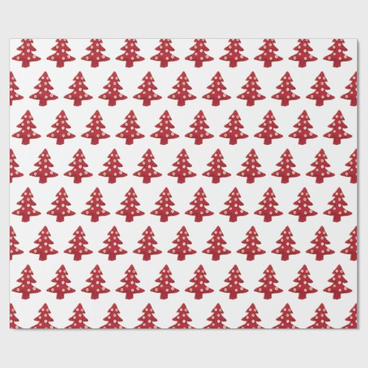 Craft Red kerstboom Button Baubles Pattern Cadeaupapier (Vlak)