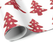 Craft Red kerstboom Button Baubles Pattern Cadeaupapier (Rol Hoek)