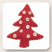 Craft Red kerstboom met Button Baubles Bier Onderzetter (Voorkant)