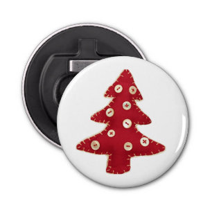 Craft Red kerstboom met Button Baubles Button Flesopener