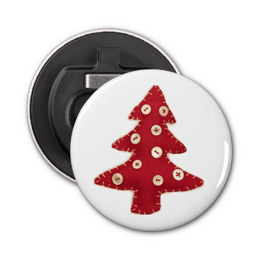 Craft Red kerstboom met Button Baubles Button Flesopener (Voorkant)