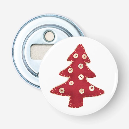 Craft Red kerstboom met Button Baubles Flesopener (Voorkant)
