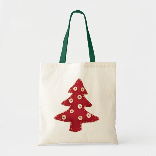 Craft Red kerstboom met Button Baubles Tote Bag (Voorkant)