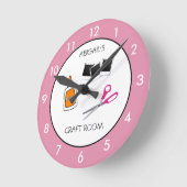 Craft Room Speciaal roze Ronde Klok (Hoek)