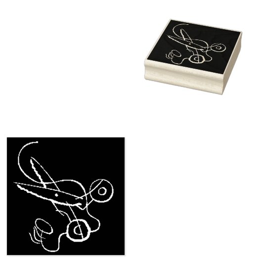 Craft Scissors Outline Tas Rubber Stamp Rubberstempel (Gestempeld)