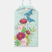 Craft Scrapbooking Kraft Franse Bloemenvlinder Cadeaulabel (Voorkant)