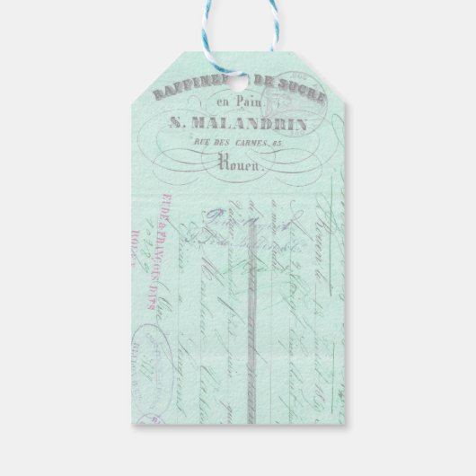 Craft Scrapbooking Kraft Franse Bloemenvlinder Cadeaulabel (Achterkant)