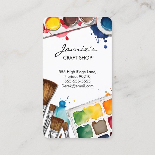 Craft Shop Business Card | Paint & Art Studio  Visitekaartje (Voorkant)