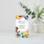 Craft Shop Business Card | Paint & Art Studio  Visitekaartje (Staand voorkant)