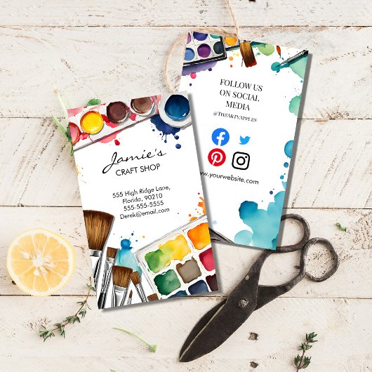 Craft Shop Business Card | Paint & Art Studio  Visitekaartje