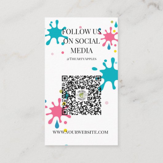 Craft Shop Verf Kunstenaarswerkplaats kinder Visitekaartje (Achterkant)