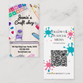 Craft Shop Verf Kunstenaarswerkplaats kinder Visitekaartje (Voorkant / Achterkant)