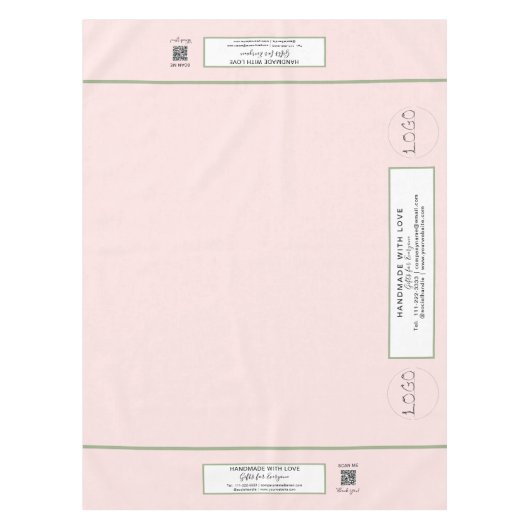 Craft Show Blush Green 52 x 70 QR Code Tafelkleed (Voorkant)
