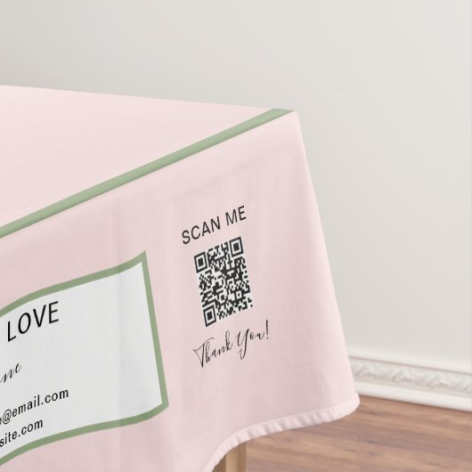 Craft Show Blush Green 52 x 70 QR Code Tafelkleed (Voorbeeld)
