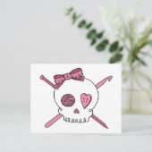 Craft Skull (roze) Briefkaart (Staand voorkant)