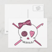 Craft Skull (roze) Briefkaart (Voorkant / Achterkant)