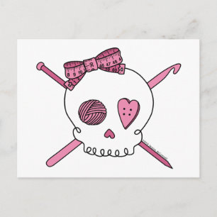 Craft Skull (roze) Briefkaart