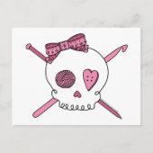 Craft Skull (roze) Briefkaart (Voorkant)