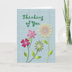 Craft Style Bloemen Denken aan jou Kaart