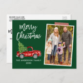 Craft Tape Brush Script Truck Christmas Green Briefkaart (Voorkant / Achterkant)
