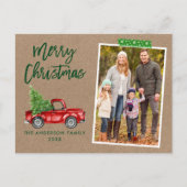 Craft Tape Brush Script Truck Kraft Kerstmis Briefkaart (Voorkant)