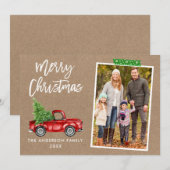 Craft Tape Brush Script Truck Kraft Kerstmis Feestdagenkaart (Voorkant / Achterkant)