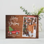 Craft Tape Calligrafie kerst Vrachthout Feestdagenkaart (Staand voorkant)